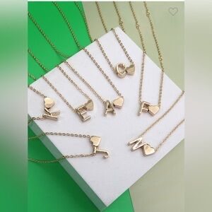 Gold Plated Initial Heart Necklace